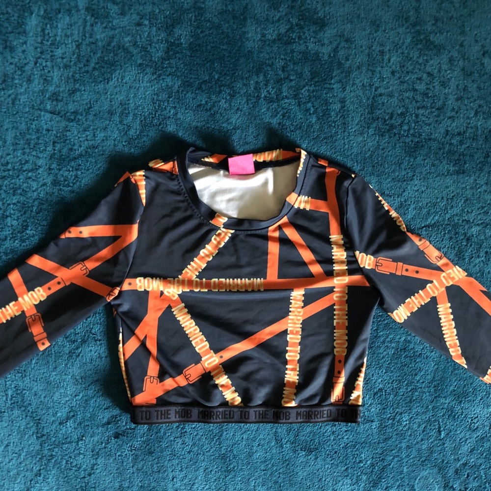 Married To The Mob Long-Sleeve Crop Top